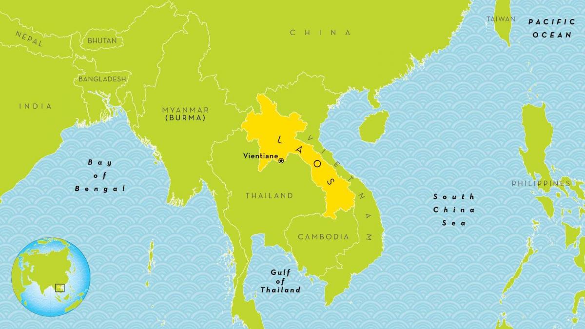 laos lokacijo na zemljevidu sveta