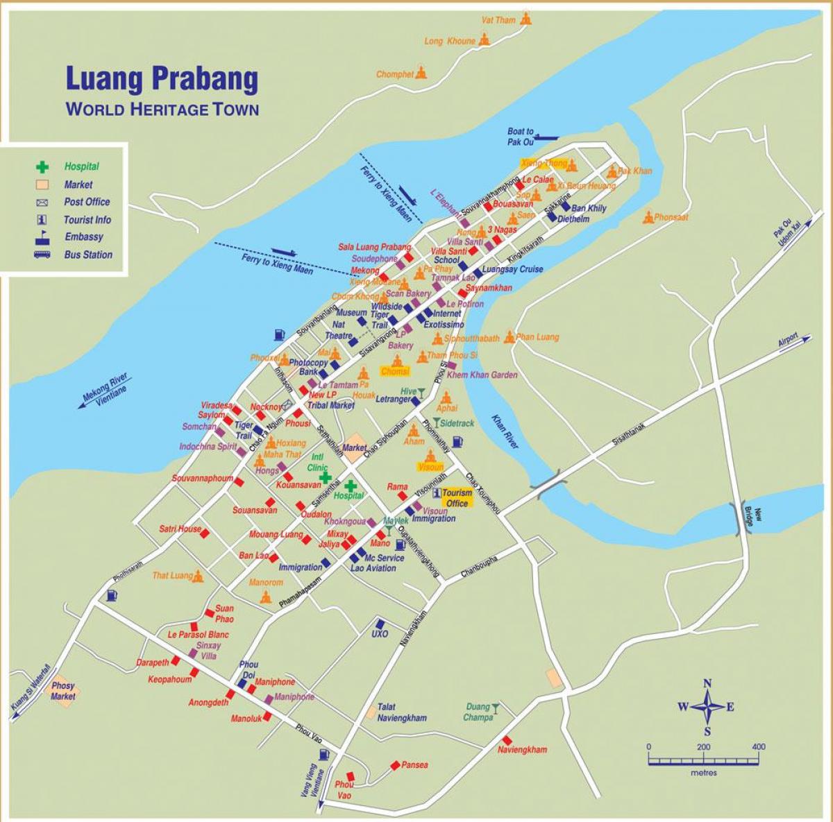 Zemljevid luang prabang laos 