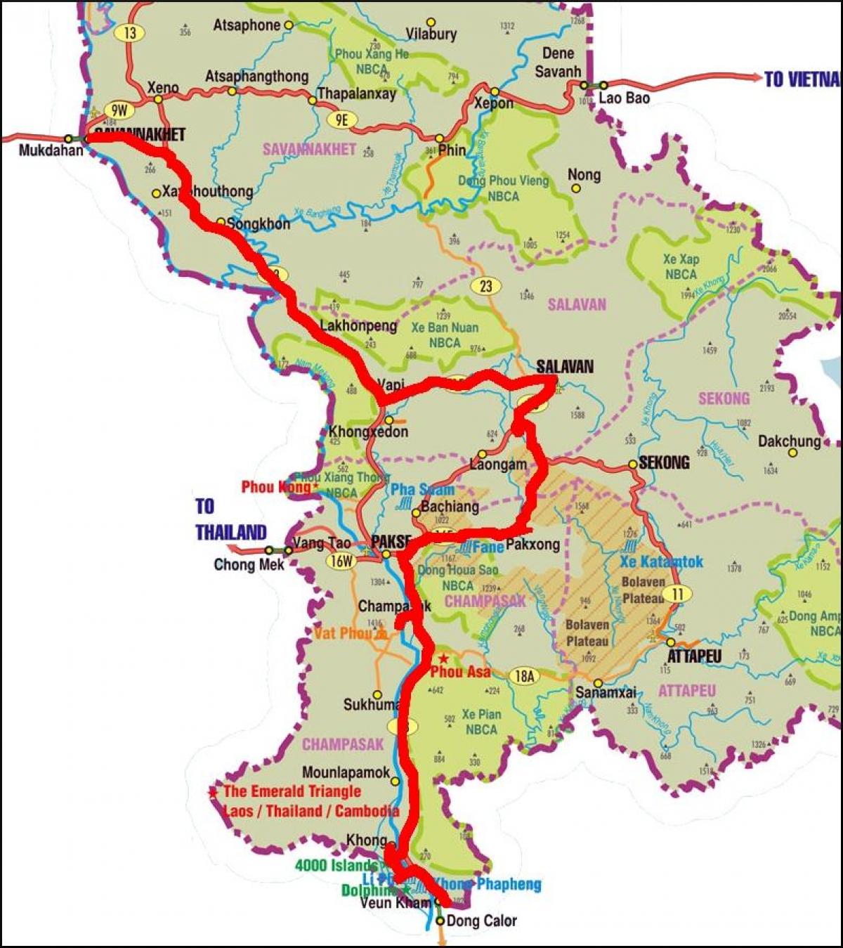 Zemljevid savannakhet laos