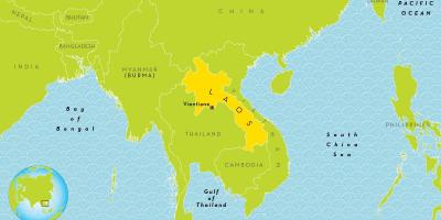 Laos lokacijo na zemljevidu sveta