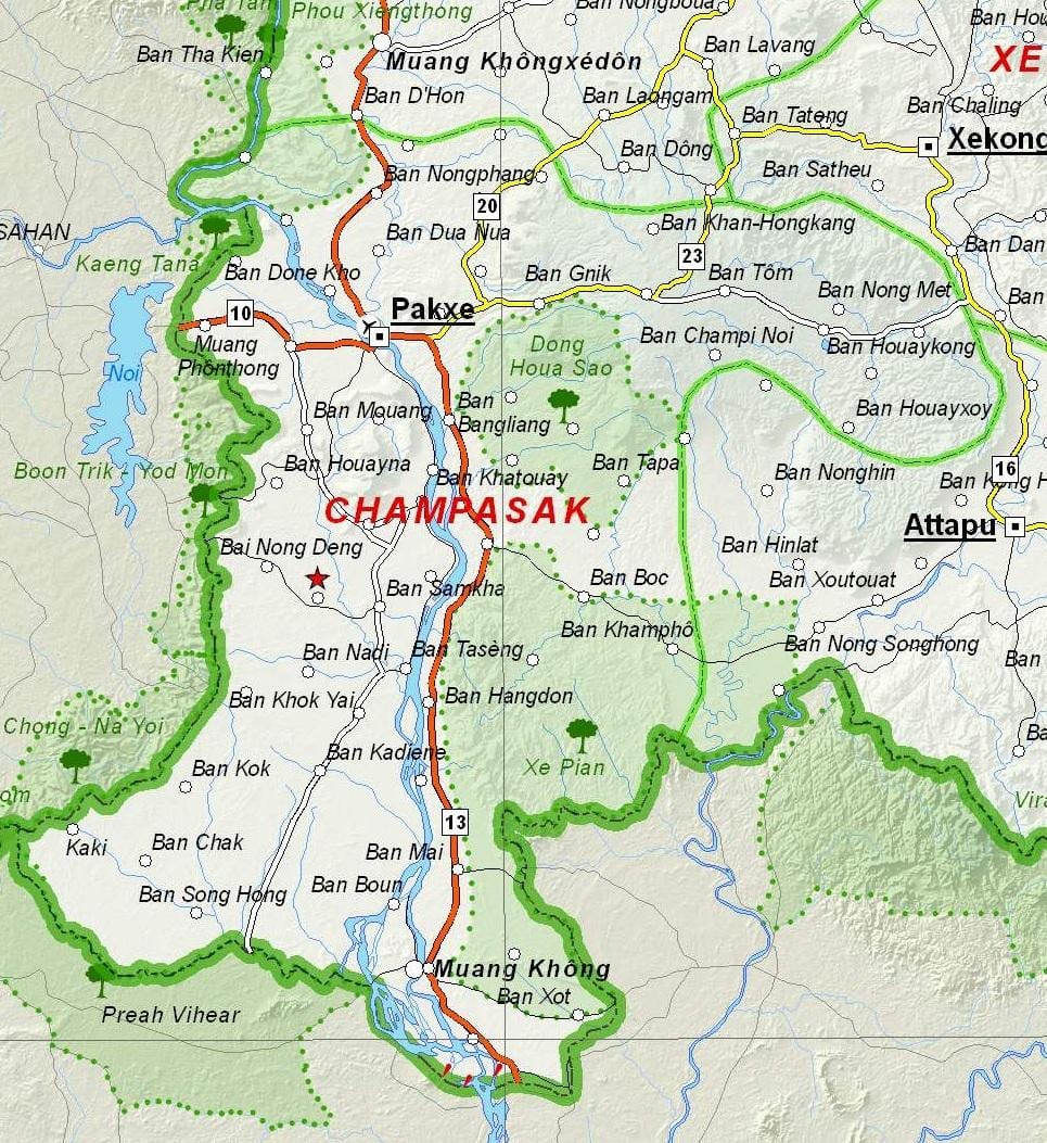 Zemljevid champasak laos