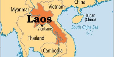 Laos države v svetovni zemljevid