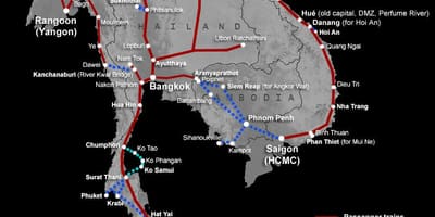 Laos železniške zemljevid
